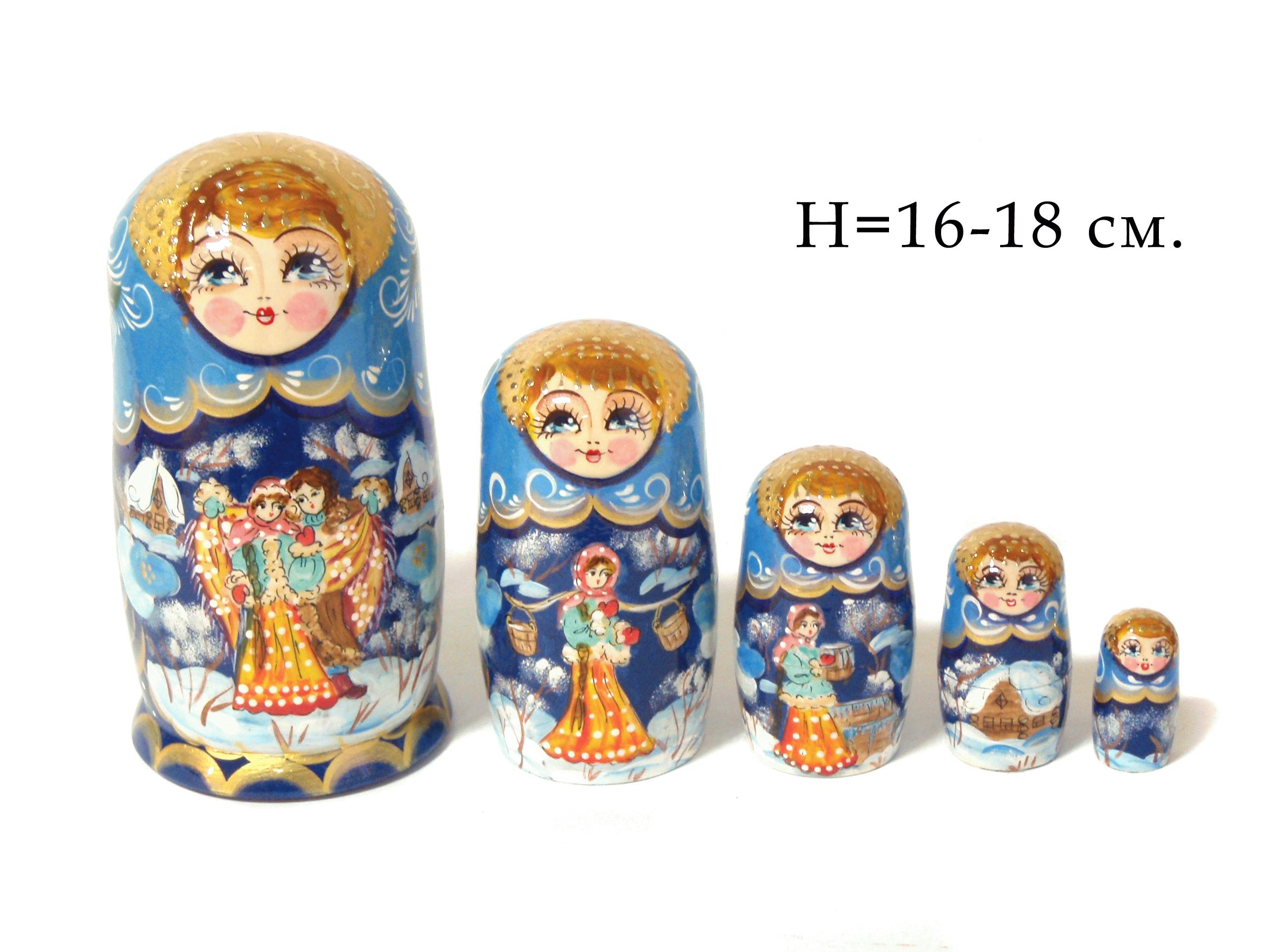 Winter Village Scene Matryoshka