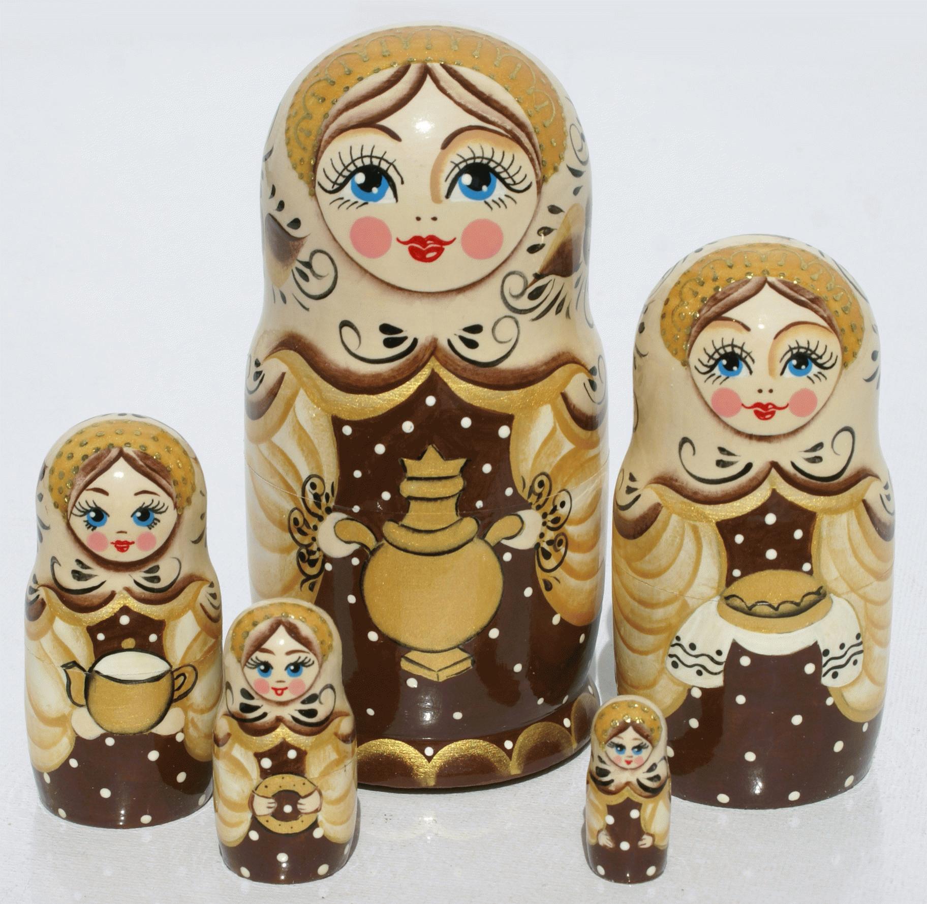 Tea Time Matryoshka Nesting Dolls
