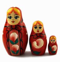 Red Matryoshka with Rose Motif