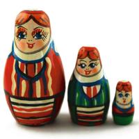 Mini Striped Folk Costume Matryoshka