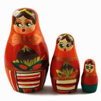 Mini Red Folk Costume Matryoshka