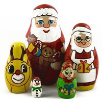 Santa, Mrs Claus & Reindeer Christmas Matryoshka
